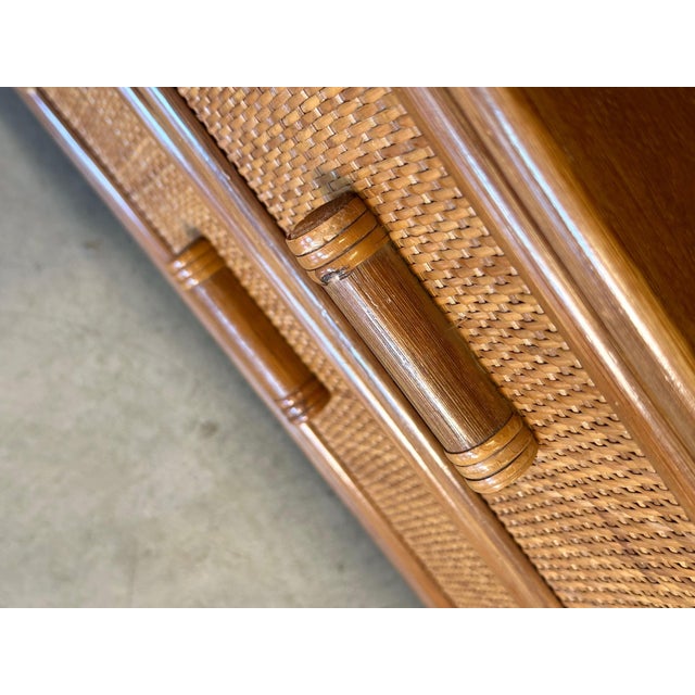Bamboo and Wicker Chest of Drawers, 1980s For Sale - Image 10 of 12