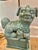 Metal Vintage Celadon Crackle Glaze Chinoiserie Foo Dog Lamps - A Pair For Sale - Image 7 of 15
