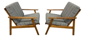 Mid-Century Modern Walnut Arm Chairs - Set of 2