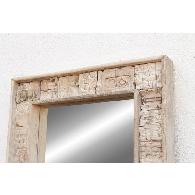 34" Reclaimed Carved Patch Work Mirror For Sale - Image 4 of 8