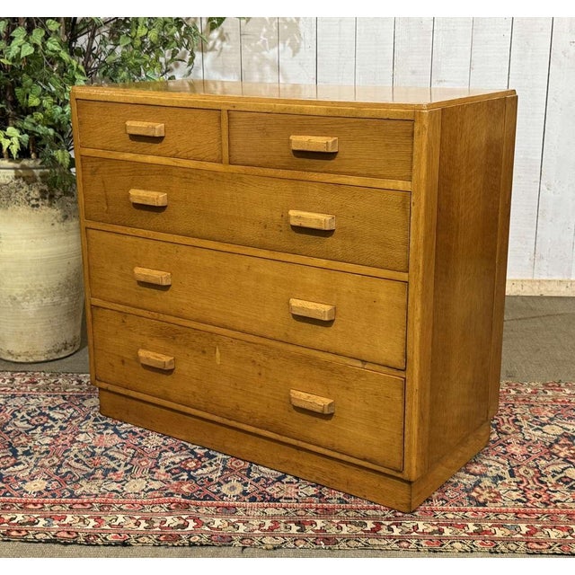 English Oak Chest of Drawers, 1950s For Sale - Image 9 of 15