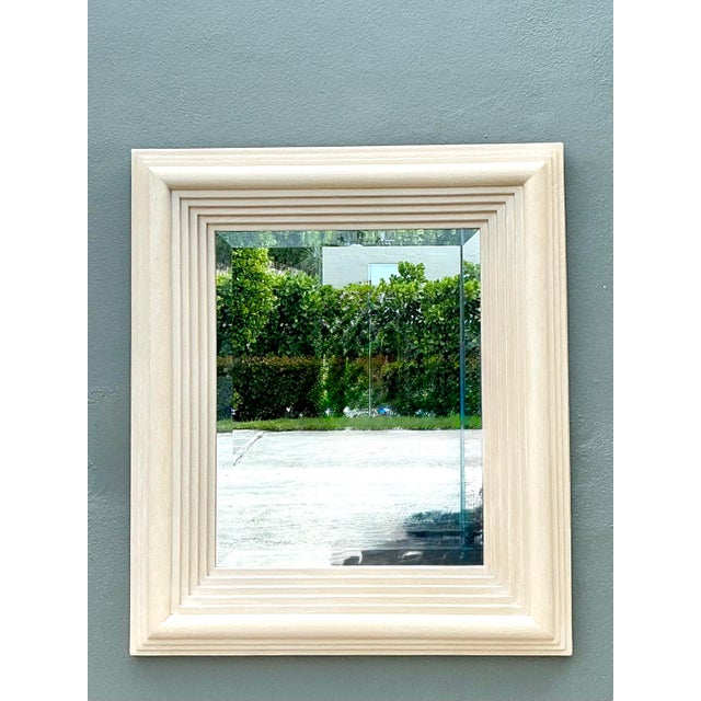 Contemporary Vintage Stacked Wood Mirror For Sale - Image 3 of 12