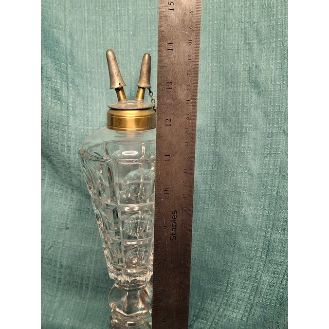 Victorian Antique 14" Tall Victorian Cut Glass Oil Lamp Fluid Burner Snuff Caps C1880 For Sale - Image 3 of 11