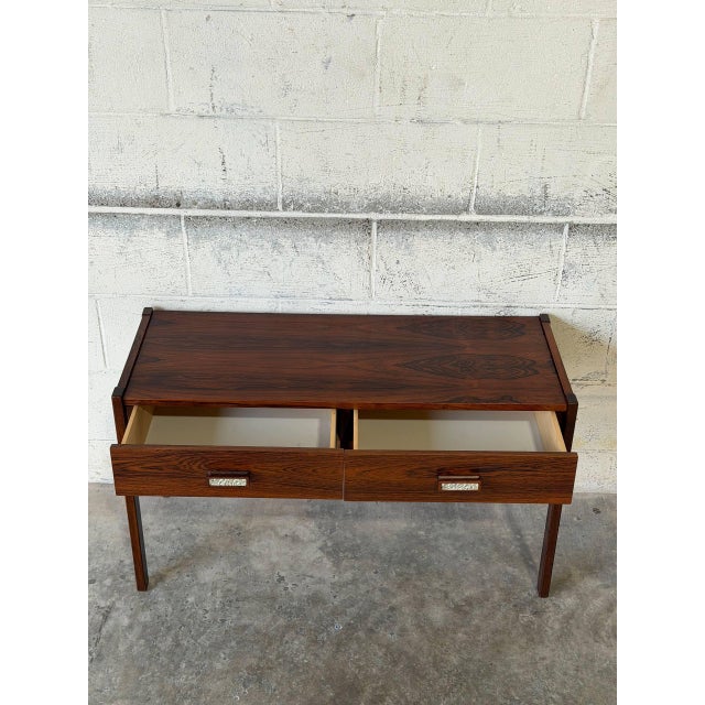 1960s Rosewood Entry Table With Two Drawers Danish Mid-Century Modern 1960s For Sale - Image 5 of 13