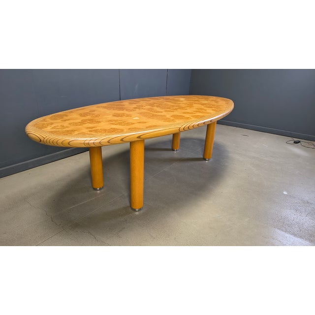 Dining Table in Burl and Elm Wood, 1980s For Sale - Image 15 of 18