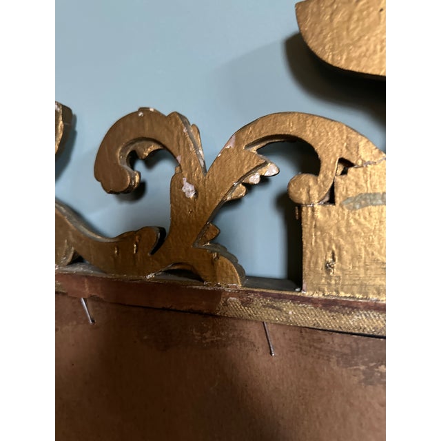 Antique Federal Style Giltwood Wall Mirror With Winged Griffins - C. 1900 For Sale - Image 11 of 14