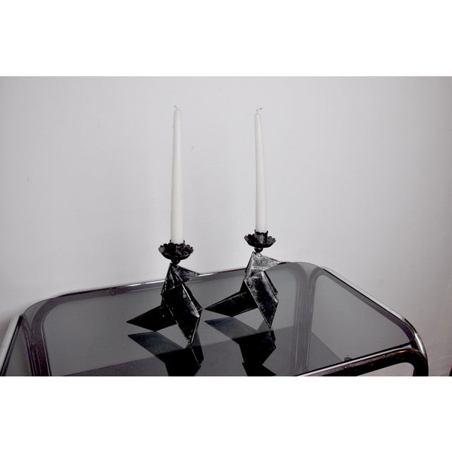 Hollywood Regency Folk Art Candlesticks Birds, Denmark, 1970s, Set of 2 For Sale - Image 3 of 7