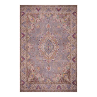 1990's Vintage Gray/Tan Wool Rug - 9'7'' X 12'5'' For Sale