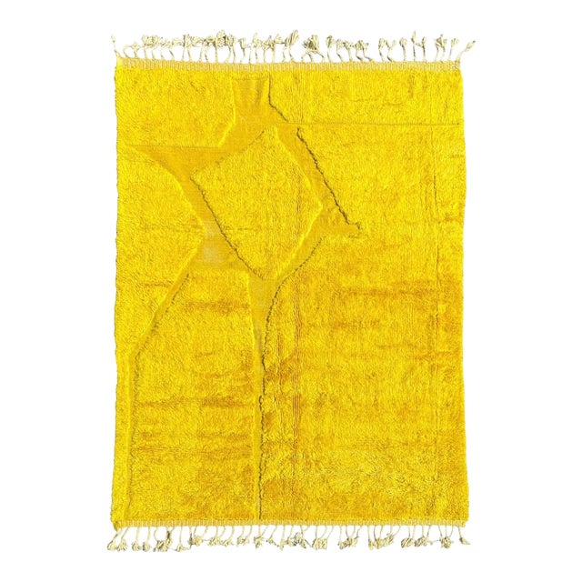 Modern Yellow Wool Rug | Chairish