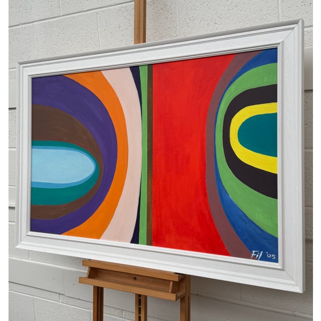 Large Contemporary Abstract Art "Cosmic Rainbow" on Canvas by British Artist, 2005 For Sale - Image 4 of 14