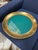 Italian Brass and Green Glass Decorative Catchall Tray, 1970s For Sale - Image 4 of 5