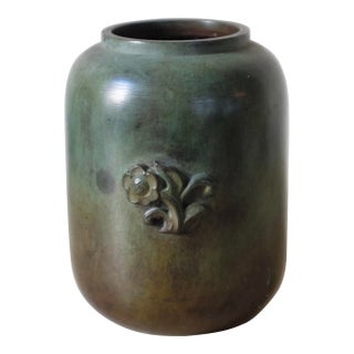 1930s Small Bronze Gab Vase For Sale