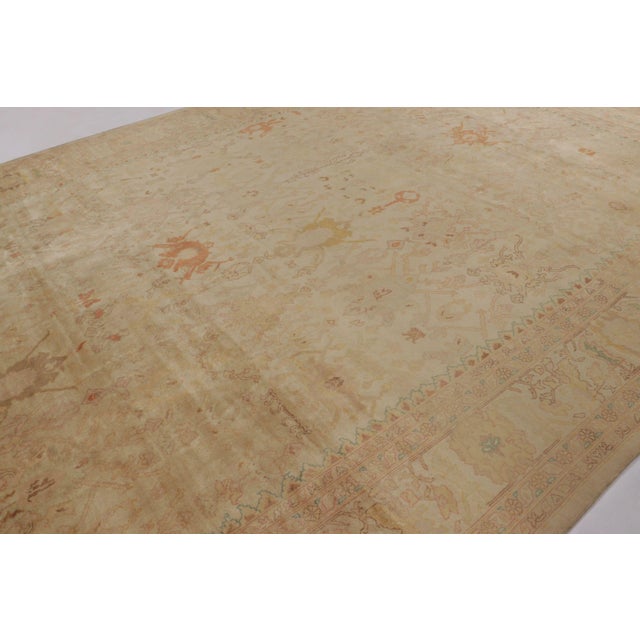 Rug & Kilim Rug & Kilim’s Oushak-Inspired Oversized Rug in Beige & Gold Floral Pattern For Sale - Image 4 of 10