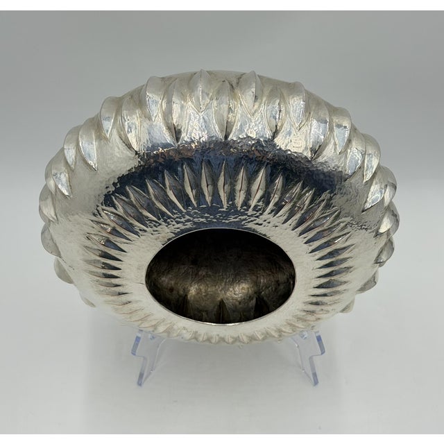Metal 1960s Los Castillo Taxco Mexican Modernist Silver Plate Copper Sculptural Bowl For Sale - Image 7 of 18