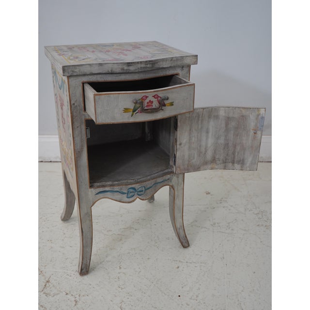 French French Style Hand Painted Nightstand For Sale - Image 3 of 12