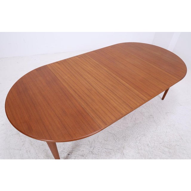 Brown Vintage Danish Extendable Dining Table in Teak by Johannes Andersen, 1960s For Sale - Image 8 of 16