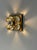 Brass and Glass Floral Motif Wall Sconces, Germany, 1970s, Set of 2 For Sale - Image 3 of 8