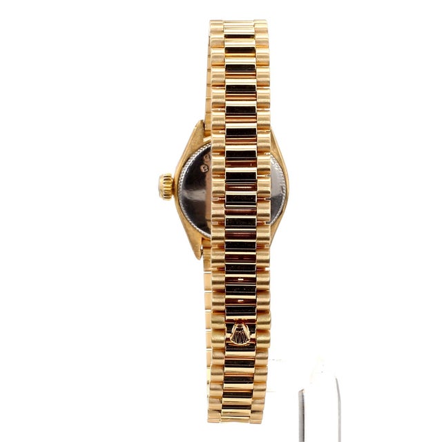 1980s 1980s Rolex Precision 22mm Diamond Bezel 18k Gold Watch For Sale - Image 5 of 9