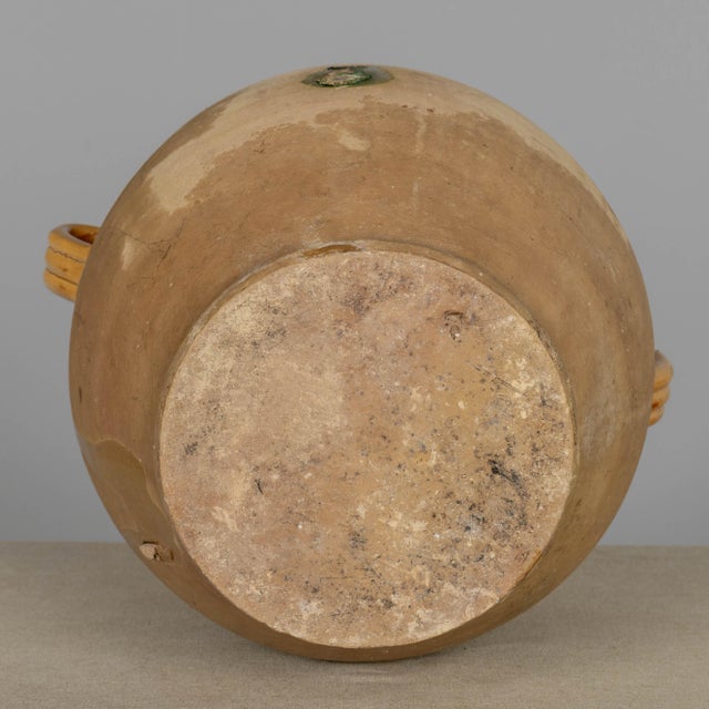 Yellow French Terracotta Vase or Pot À Confit 12"h For Sale - Image 8 of 11