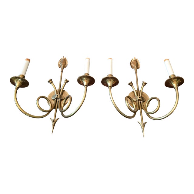 Pair of Vintage Hollywood Regency Empire Sconces For Sale