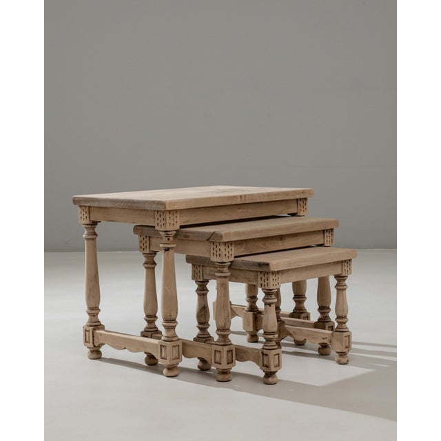 20th Century French Wooden Nesting Tables - Set of 3 For Sale - Image 10 of 18