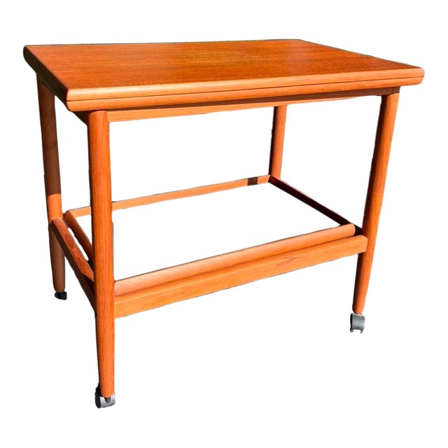 Grete Jalk for Poul Jeppesen Teak Expandable Bar Cart For Sale