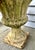 Pair 19th Century White Painted Cast Iron Garden Urns With Ring Handles and Masks For Sale - Image 9 of 17