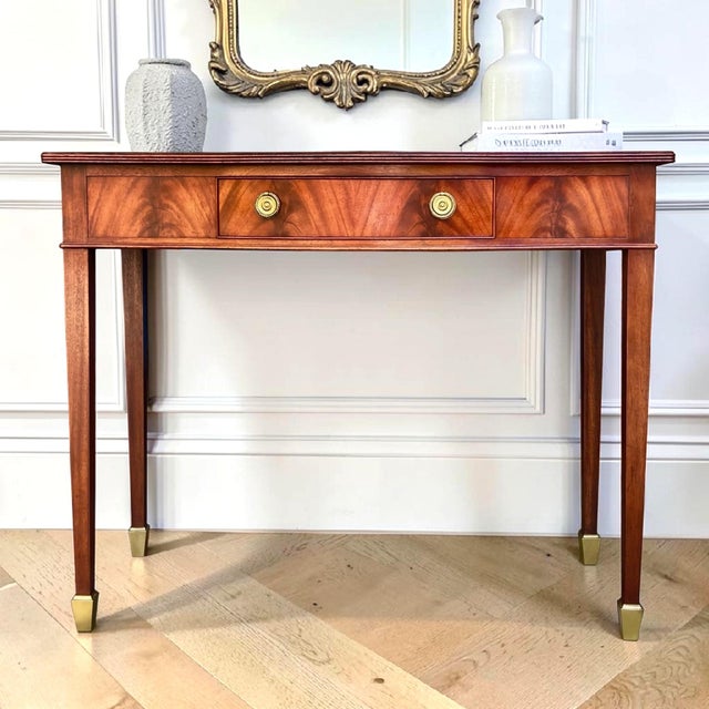 Brown Vintage Federal Flame Mahogany Console Table | Server | Desk For Sale - Image 8 of 10