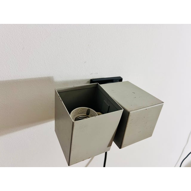 Metal Cubic Wall Lamps attributed to Kaiser Idell / Kaiser Leuchten, Germany, 1970s, Set of 2 For Sale - Image 11 of 13