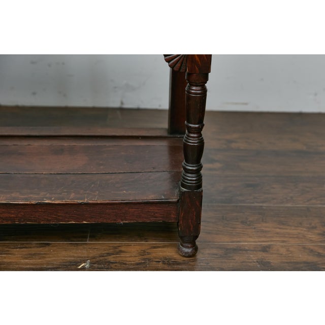 Late Georgian Oak 19th Century Dresser Base with Chippendale Brass Hardware For Sale - Image 9 of 12