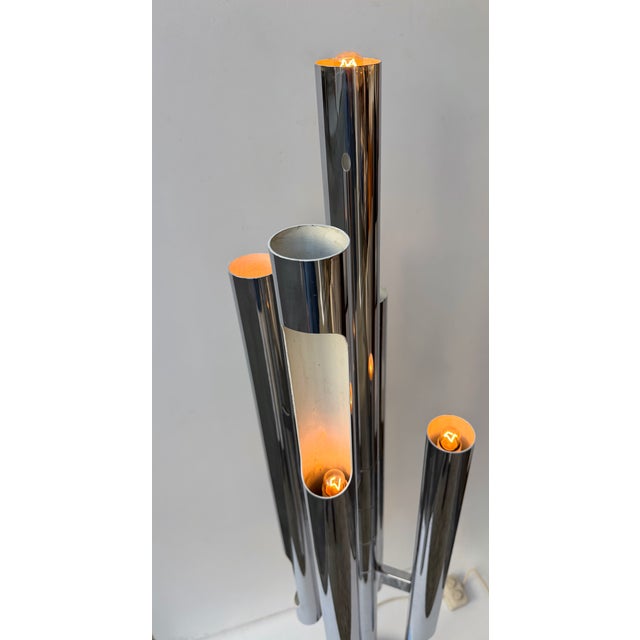 Gaetano Sciolari Floor Lamp Organ Metal Chrome by Gaetano Sciolari, Italy, 1970s For Sale - Image 4 of 13
