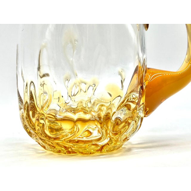 Vintage Mouth-Blown Amber Glass Beer Mug, Scandinavia, 1960s For Sale - Image 9 of 13
