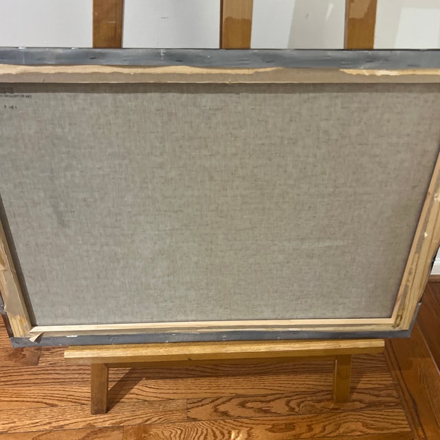 Black 1980s Oil on Canvas Painting Reproduction “Baby at Play" (1876) by American Artist For Sale - Image 8 of 8