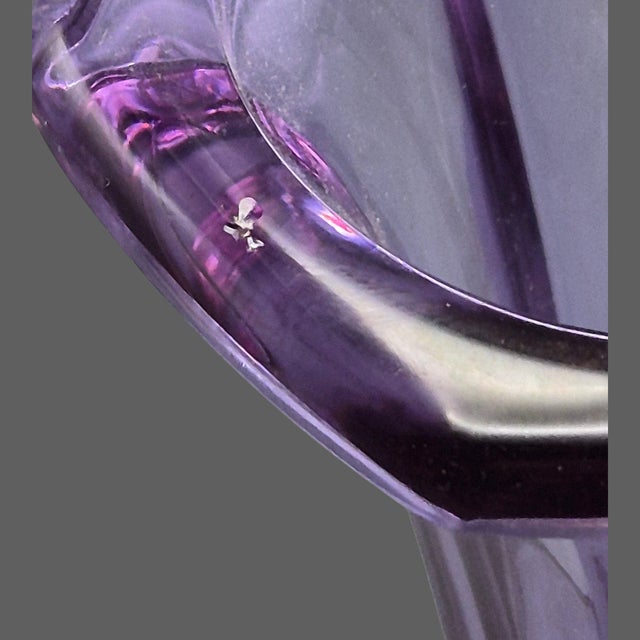Vintage German Alexandrite Lead Crystal Fluted Trumpet Vase For Sale - Image 4 of 8