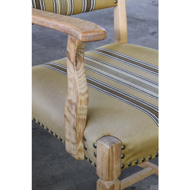 Vintage Danish Oak Brutalist Armchair in the style of Henning Kjærnulf, 1960s For Sale - Image 17 of 18