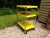 Vintage Industrial Yellow Cosco Chrome Kitchen 3 Shelf Utility Cart With Wheels For Sale - Image 16 of 18