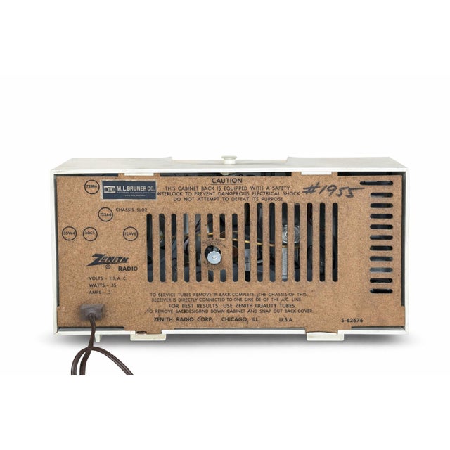 Authentic vintage Zenith “Sleep Switch” clock radio in classic mid-century modern styling, likely dating to the late...