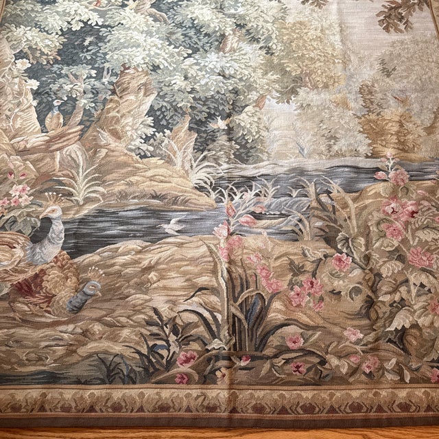 Textile Beautiful Vintage Large Wool Tapestry Made for Ethan Allen For Sale - Image 7 of 10