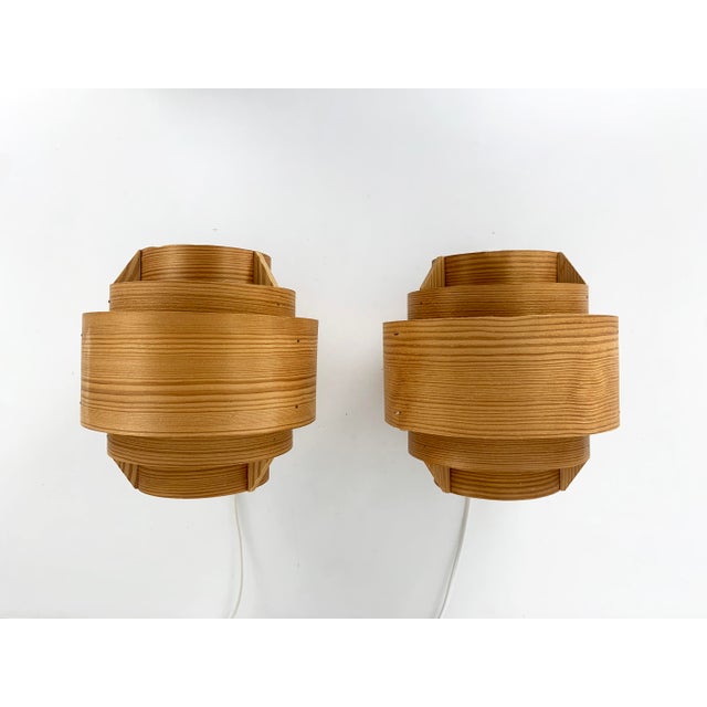 Wall Lights V-327 in Pinewood by Hans-Agne Jakobsson for Ab Markaryd, 1960s, Set of 2 For Sale - Image 9 of 16