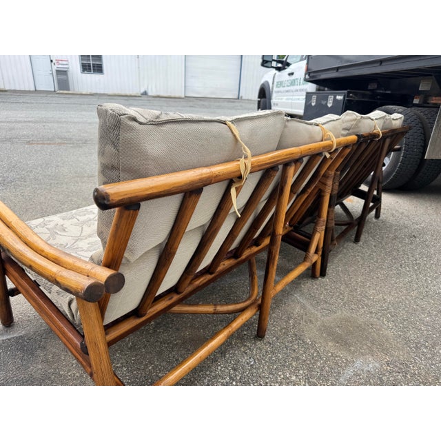 Vintage Ficks Reed Modular Rattan Sectional Sofa & Lounge Chair – 3 Piece Set For Sale - Image 9 of 12