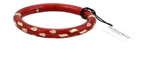 Nouvelle Bague Diamond Red Enamel 18k Gold & Sterling Bangle Bracelet