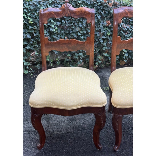 Victorian 19th Century Flame Mahogany French Victorian Chairs - A Pair For Sale - Image 3 of 12