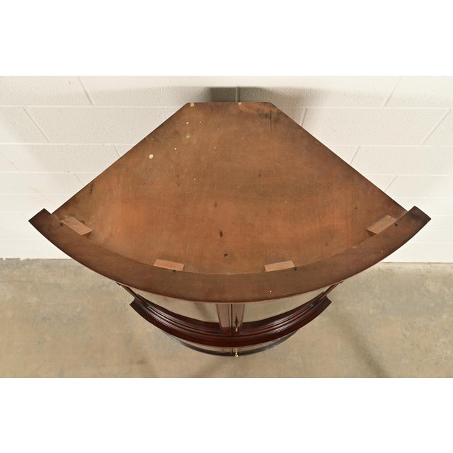 Drexel Georgian Mahogany Bow Front Corner Cabinet, 1950s For Sale - Image 14 of 18