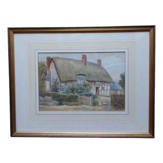 Miriam J. Davis, Floral Cottage Garden, 1915, Watercolor on Paper For Sale