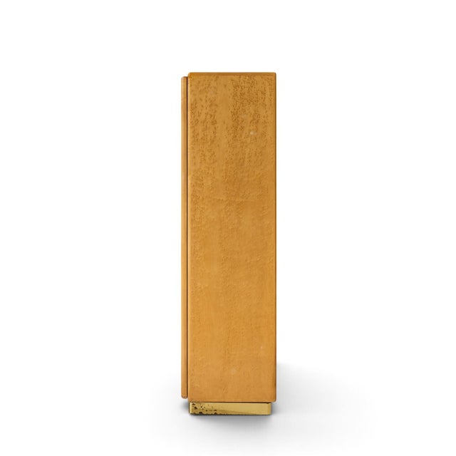 Mid 20th Century Milo Baughman for Thayer Coggin Mid Century Birdseye Maple and Brass Armoire Dresser For Sale - Image 5 of 7
