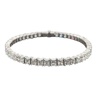 10.11 Ct Princess Cut Diamond Tennis Bracelet For Sale