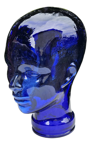 German Navy Blue Glass Head, 1970s