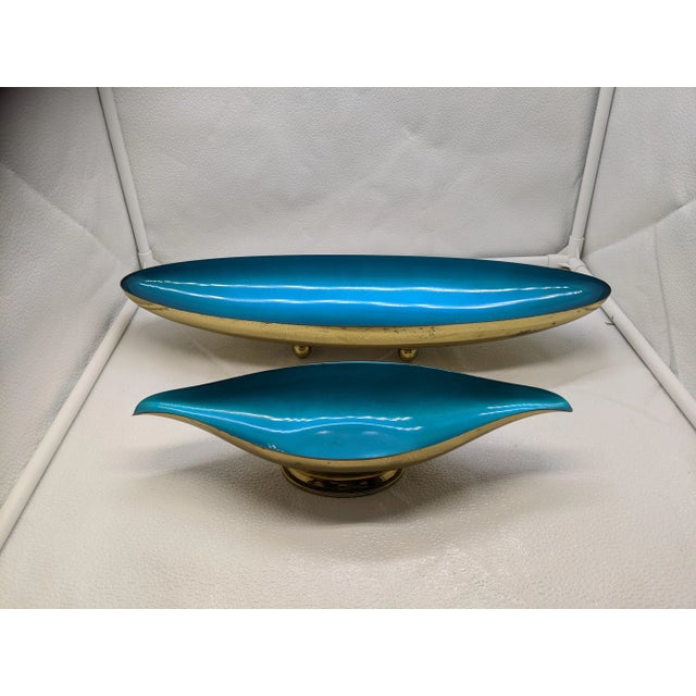 Mid 20th Century Blue Gold Chrome Craft Metal For Sale - Image 9 of 9