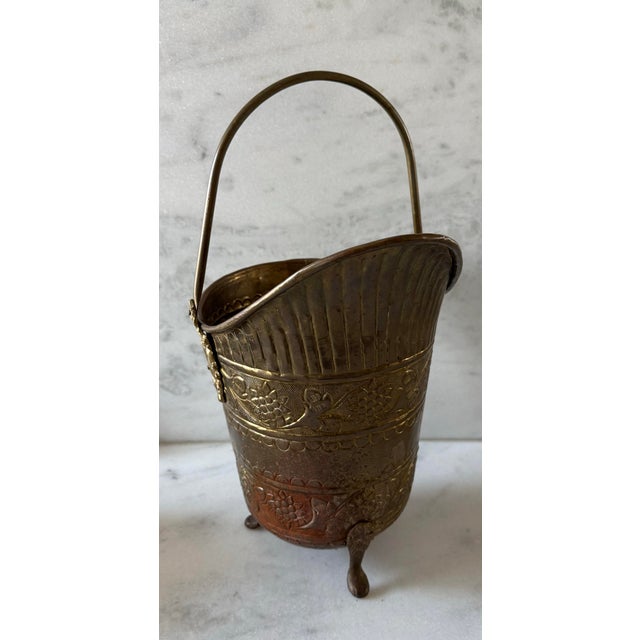 VIntage Brass Coal Scuttle For Sale - Image 4 of 12