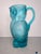 vintage aqua glass owl shaped pitcher excellent condition 8" tall